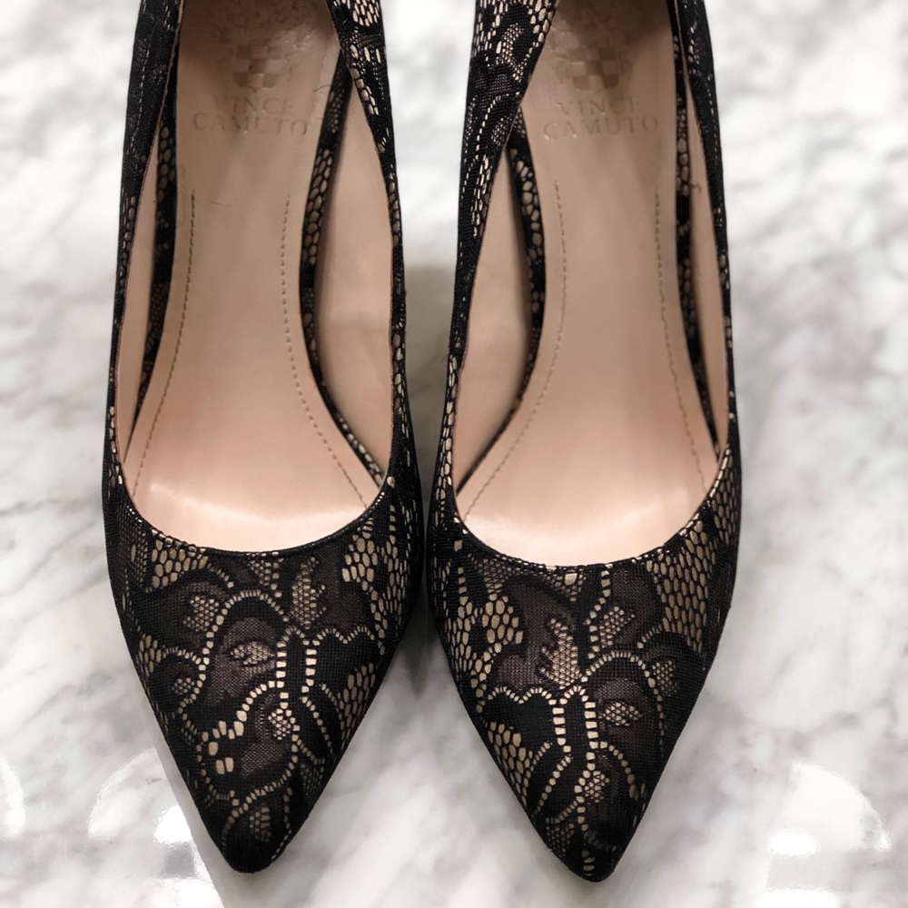 Black Lace Pumps - Vince Camuto